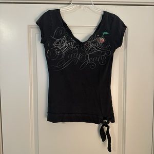 Vintage DKNY cherry & rhinestone tee